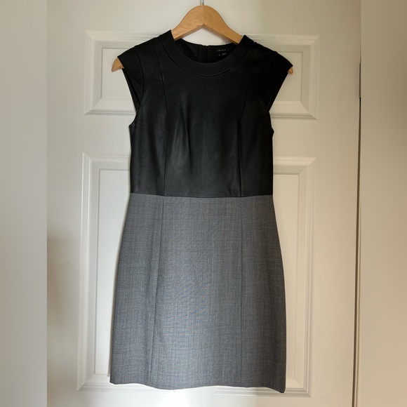 Theory Black and Gray Sleeveless Dress - Picture 1 of 1